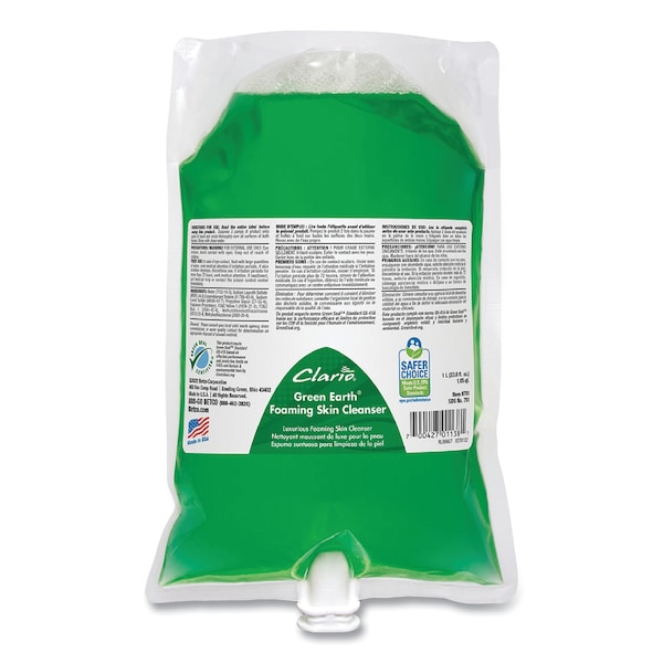 Betco Green Earth Foaming Skin Cleanser Refill, Fresh Meadow, 1,000 mL Refill Bag, 6PK 7812900 - main